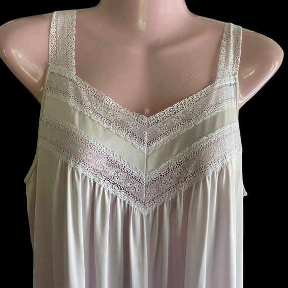 Vtg Vanity Fair Nightgown Robe Set Womens Small Lavender Nylon Lace USA 70s 80s - Picture 3 of 7